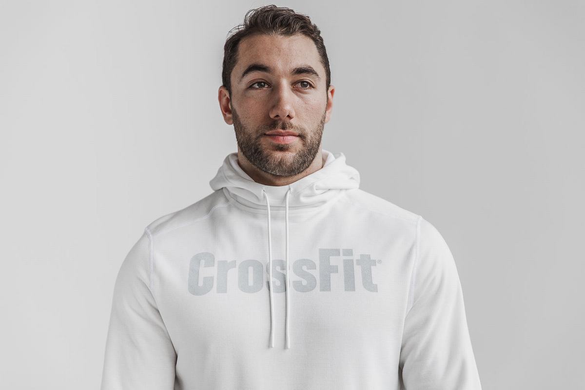 Nobull Crossfit® Men\'s Hoodie White | Australia (IS0538)